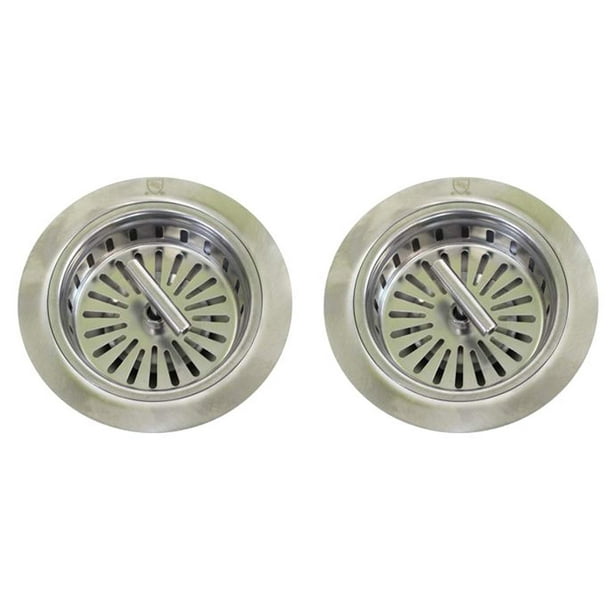 2 Pack Kitchen Sink Drain Assembly Kit Strainer Tee Handle Walmart Com Walmart Com