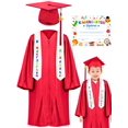 thumbnail image 1 of Set de gorra y bata de graduación QZYL 2025 para niños, color rojo, 1 of 8