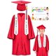 thumbnail image 1 of Set de gorra y bata de graduación QZYL 2025 para niños, color rojo, 1 of 8