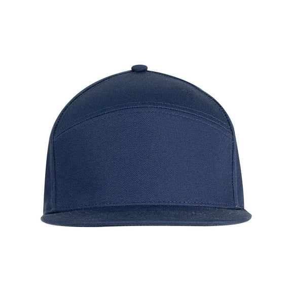 Big Accessories BA709 Hybrid Flat Bill Cap-Navy