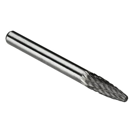 - Double Cut Tungsten Carbide Rotary File 6mm Head 6mm Shank Tapered Shaped