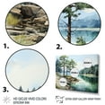 thumbnail image 3 of Designart "Reflective Pine Trees II" Tree Pine Floater Framed Wall Art Print, 3 of 7