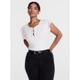 thumbnail image 2 of Scenario Women's Tank Sweater with Short Flutter Sleeves, Lightweight, Sizes XS-XXXL, 2 of 6