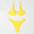 thumbnail image 2 of Sngxgn Women's Swimsuit Tummy Control Bathing Suit Ruffle V Neck Swimwear(Yellow,XL), 2 of 7