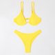 thumbnail image 4 of Gibobby Conjunto de Bikini Bikini Sexy 2023, traje de baño para mujer, juego de Bikini estilo Push Up, traje de baño brasileño con Tanga, ropa de playa(Amarillo,M), 4 of 5