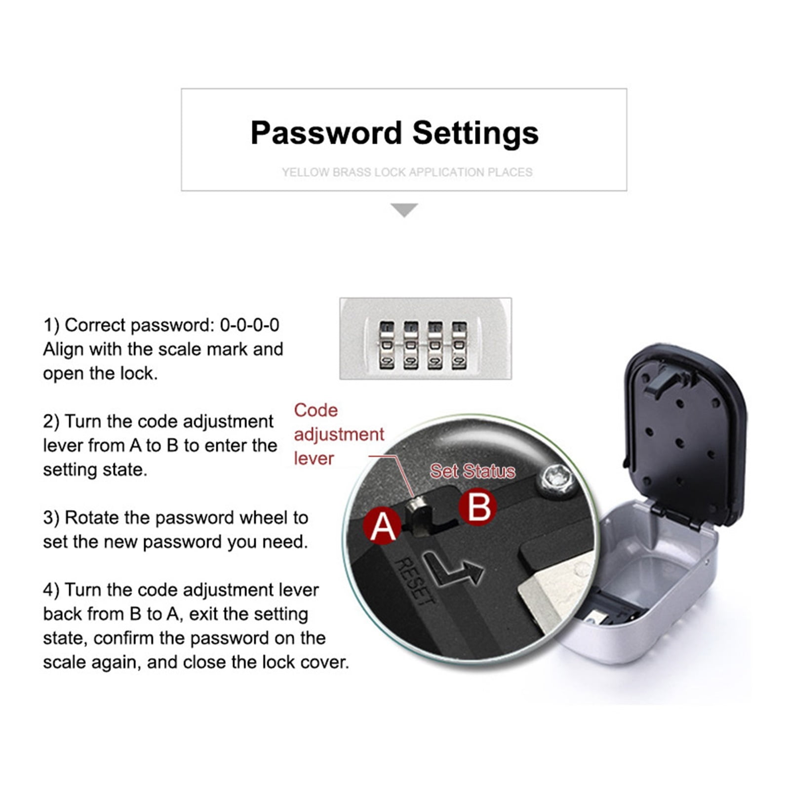 Key Lock Box , Wall Mounted 4 Digit Combination Key Storage Lock Box Aluminum Alloy Key Safe Box Indoor Outdoor Keys Storage Boxs ,Prevent Theft