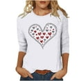thumbnail image 2 of CFLVAEK Womens Valentines Day Shirts Fashion Love Heart Graphic T Shirts Plus Size 3/4 Sleeve Blouses Casual Round Neck Tops Holiday Gifts for Women XXL, 2 of 4
