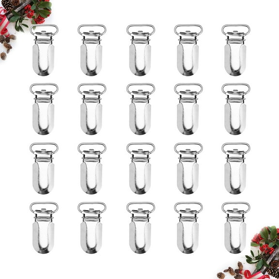 LOLIPPYY 25Pcs Metal Suspender Clips White Premium Iron Clips for Clothes Accessories Craft