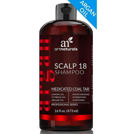 Scalp 18 Medicated Coal Tar Shampoo (16oz) w/ Argan Oil Soothing Anti (Best Anti Dandruff Medicine)