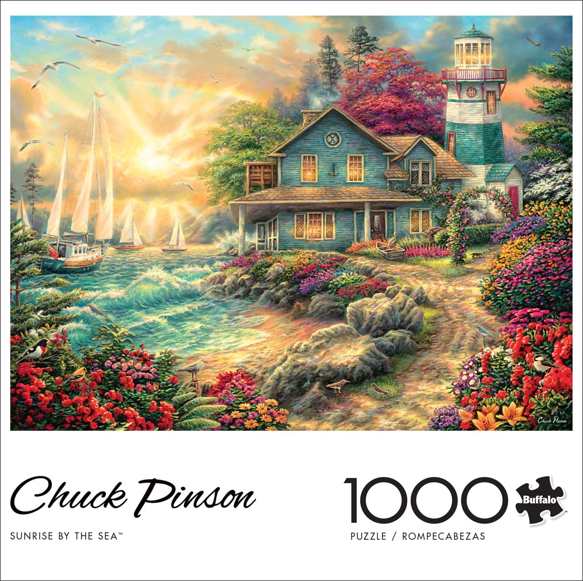 Buffalo Games Chuck Pinson GOOD TIMES HARBOR 1000 Piece Jigsaw Puzzle NEW 