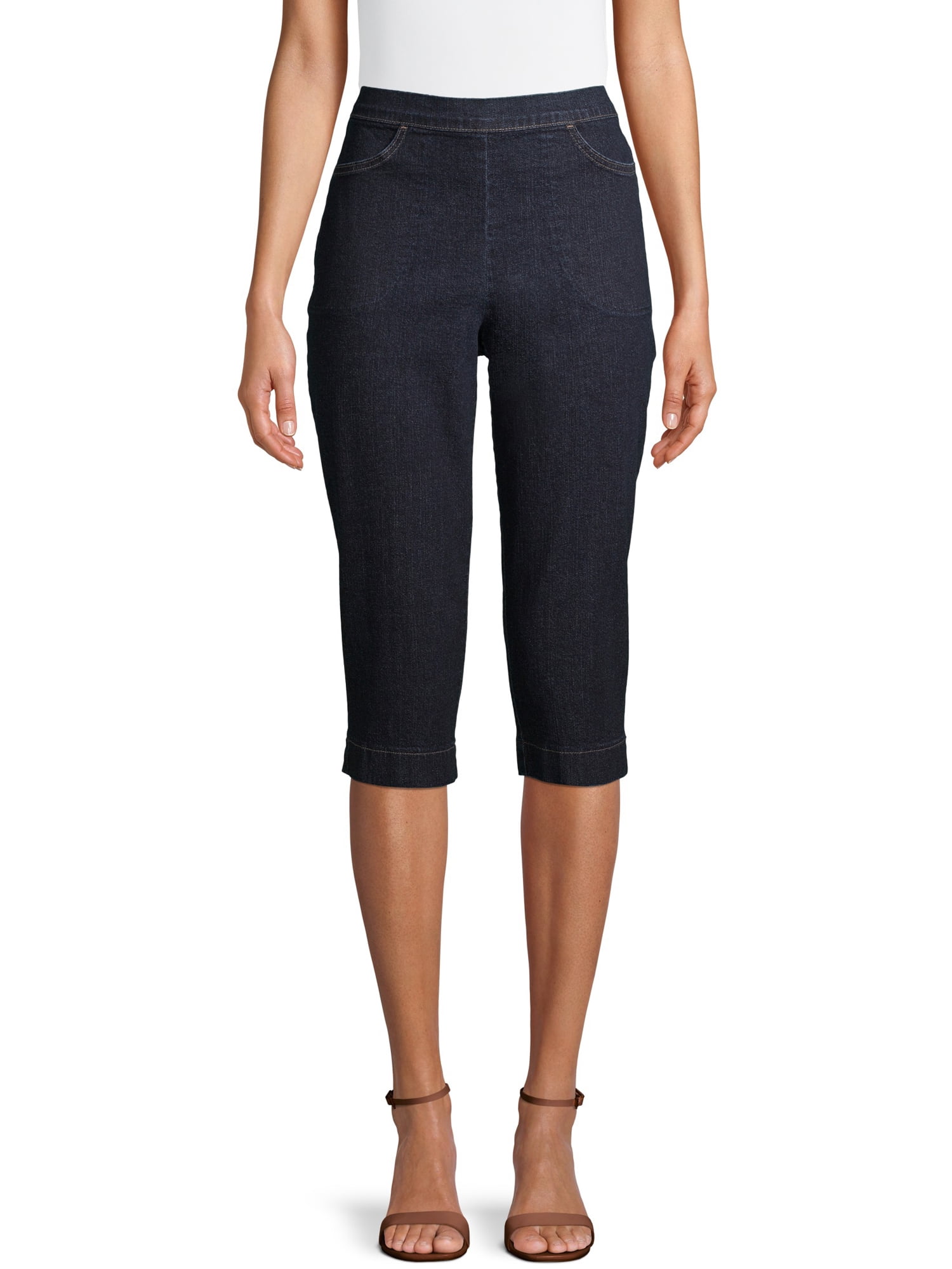 RealSize - RealSize Womens 19 Pull On 2-Pocket Stretch Capris - Walmart.com - Walmart.com