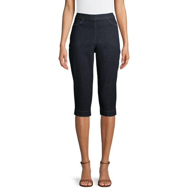 RealSize RealSize Womens 19 Pull On 2Pocket Stretch Capris Walmart