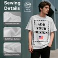thumbnail image 2 of GZWYHT Custom Photo T-Shirts for Men Design Your Own Personalized Shirt on Front&Back Cotton Tess Customizable Text And Image Gray XL, 2 of 6