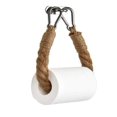 thumbnail image 1 of Nautical Rattan Wall Mounted Paper Towel Holder, Elegant Design With 45Mm X 15Mm Ring Plate, Industrial Elegance 22Mm Rope Diameter For Country Chic Bathrooms, 1 of 4