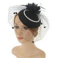 thumbnail image 3 of Sombrero Fascinators Sunnimix Tocado Hilo Disfraz Diadema Negro, 3 of 6