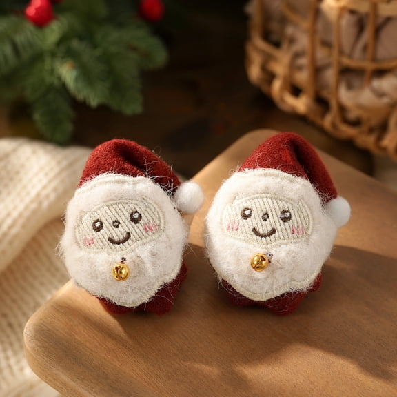 Cloth Christmas Tree Hanging Pendants Set of Two Pieces, Classic Holiday Ornament for Family Gathering Party Decoration