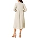 thumbnail image 3 of VESTIDO BOHEMIO DE MUJER INSPIRE CHIC Con Cuello en V con Cordón, Cintura Alta, Mangas Largas y Longitud Midi Talla S Albaricoque, 3 of 6
