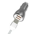 thumbnail image 3 of Car Charger 36W Fast for Motorola Moto G 5G (2022, 2023, 2024, 2025) Phone Models - 2-Port USB Coiled Cable Type-C Quick Charge DC Socket Power, 3 of 7