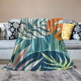 thumbnail image 2 of JRXY Tropical Colorful Tropical Leaf Flannel Fleece Blanket White, 2 of 6