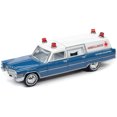 thumbnail image 2 of 1966 Cadillac Ambulance Blue Metallic and White "Special Edition" 1/64 Diecast Model Car by Johnny Lightning, 2 of 3