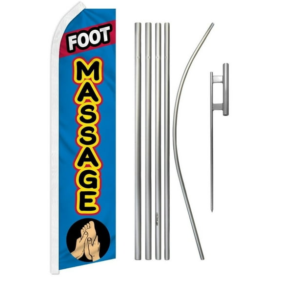 Foot Massage Super Flag & Pole Kit