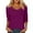 Dark Purple, variant on 3/4 Length Sleeve Womens Tops 2026 Spring Summer Scoop Neck Plain Basic Casual T Shirts Blouse