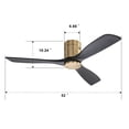 thumbnail image 7 of Sofucor 52" Flush Mount Modern Ceiling Fan with LED Lights and Remote Control, 7 of 7