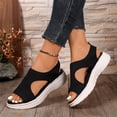 thumbnail image 4 of Women's Soft Sole Orthopedic Sandals, Lightweight Casual Open Toe Sport Sandals Women Summer Dressy Comfortable Platform Wedge Breathable Slip On Walking Tennis Shoes, 41, 4 of 9