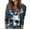 #145-Orange, variant on Craaazy Halloween Plus Size Casual Tops for Women Solid Color V Neck 3/4 Length Sleeve Halloween Printed Stretch Autumn Festival Daily Wear Blouse