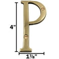 thumbnail image 3 of 4-inch House Letter "P" with Mounting Screws, Polished Brass, Shiny Gold Color, Suitable for Mailbox, Home, Apartment, Hotel etc, 3 of 5