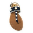 thumbnail image 3 of Victoria K Women's Fringed Denim With Pearl Studs Sandals, 3 of 4