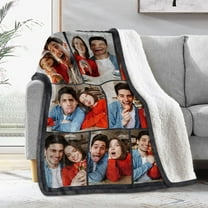 I Love You Couple Gifts Custom Sherpa Fleece Photo Blanket Birthday Gifts for Boyfriend Girlfriend Personalized Picture Blanket Soft Flannel Customized Blanket Christmas Couples Gifts Blankets