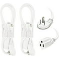 thumbnail image 1 of EP 2 Pack 3 Ft Flat Plug Extension Cord, 16 AWG 3 Prong Grounded White Low Profile Extension Cable for Indoor, 1 of 2