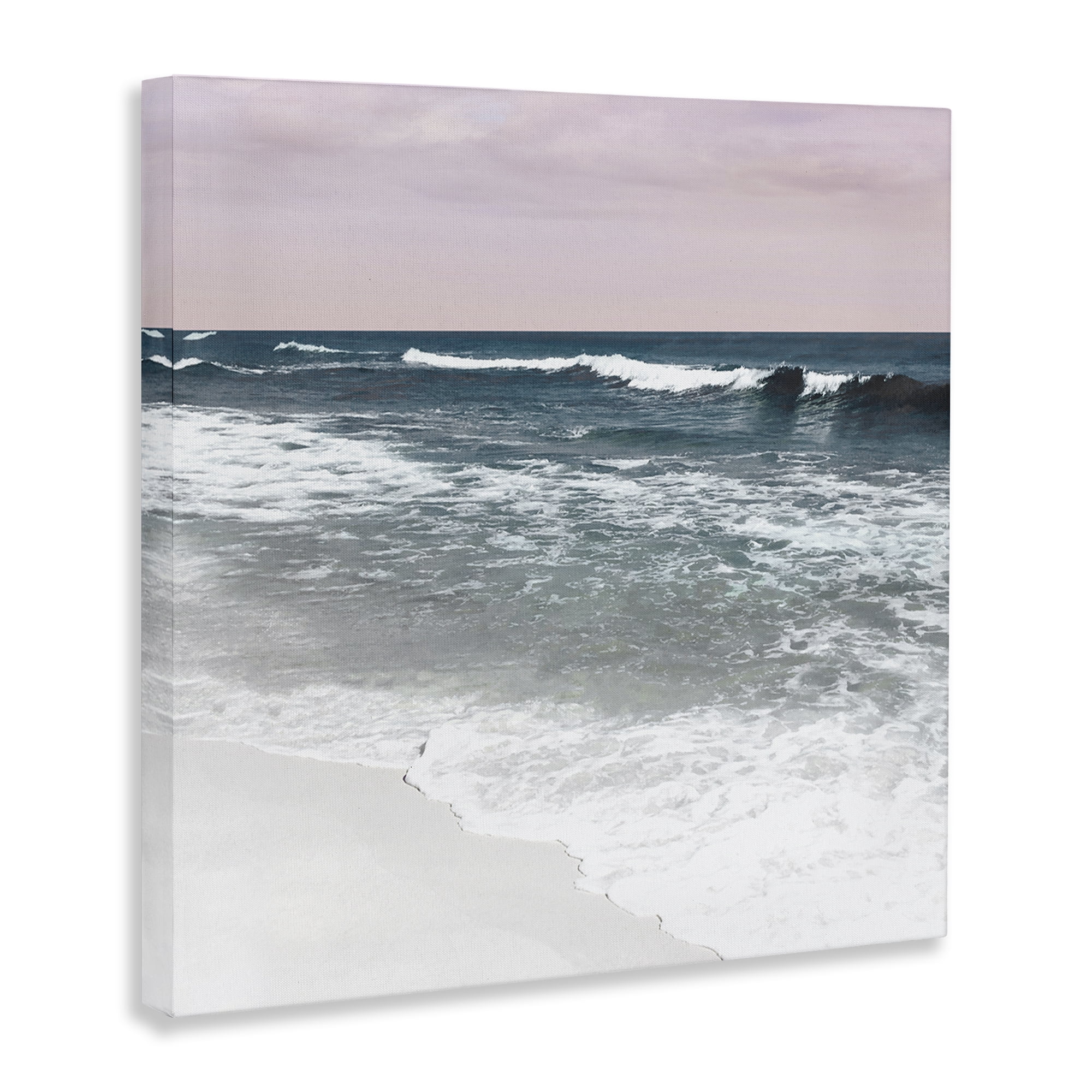 Stupell Industries Rolling Waves Seascape Nautical & Beach Photography Wrapped Canvas Art Print Wall Art, 17 x 17