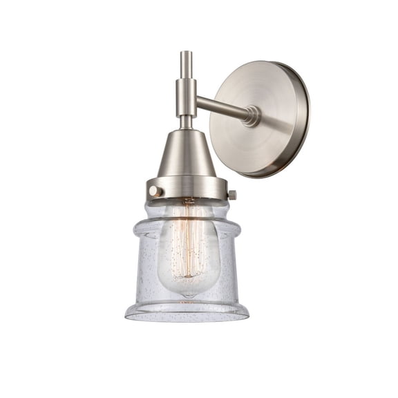 447-1W-SN-G184S Innovations Lighting Canton - 1 Light Wall Sconce-10.75 Inches Tall and 5.25 Inches Wide-Satin Nickel Finish-Seedy Glass Color