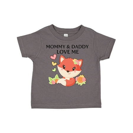 

Inktastic Mommy and Daddy Love Me- little fox Gift Toddler Boy or Toddler Girl T-Shirt