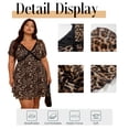thumbnail image 5 of Cuteduck Women's Dress Summer Short Sleeve V-Neck Ruffle Mini Leopard Print Casual Mini Dress 1X-4X, 5 of 9