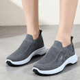 thumbnail image 2 of Domuza Mens Slip On Walking Shoes, Breathable Knit Mesh Casual Sneakers, Lightweight Soft Sole Fashion Sport Footwear For Daily Wear Gray 9 (EU-43), 2 of 5