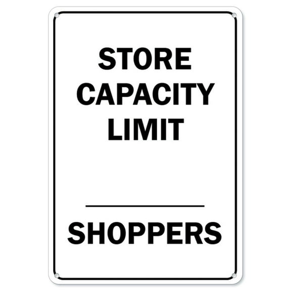 COVID-19 Notice Sign - Store Capacity Limit Shoppers | Aluminum Sign | Protect Your Business, Municipality, Home & Colleagues | Made in the USA