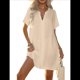 thumbnail image 3 of Camiseta de Baño para Mujer con Cuello en V y Corta para Playa de Verano. Albaricoque XL, 3 of 8