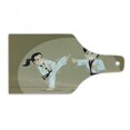 thumbnail image 1 of Karate Cutting Board, Children Perform Karate Martial Arts Sports Cartoon, Decorative Tempered Glass Cutting and Serving Board, in 3 Sizes, by Ambesonne, 1 of 2