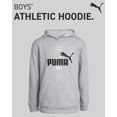 thumbnail image 2 of Sudadera con capucha PUMA Athletic Performance de forro polar para niños, gris 10-12, 2 of 7