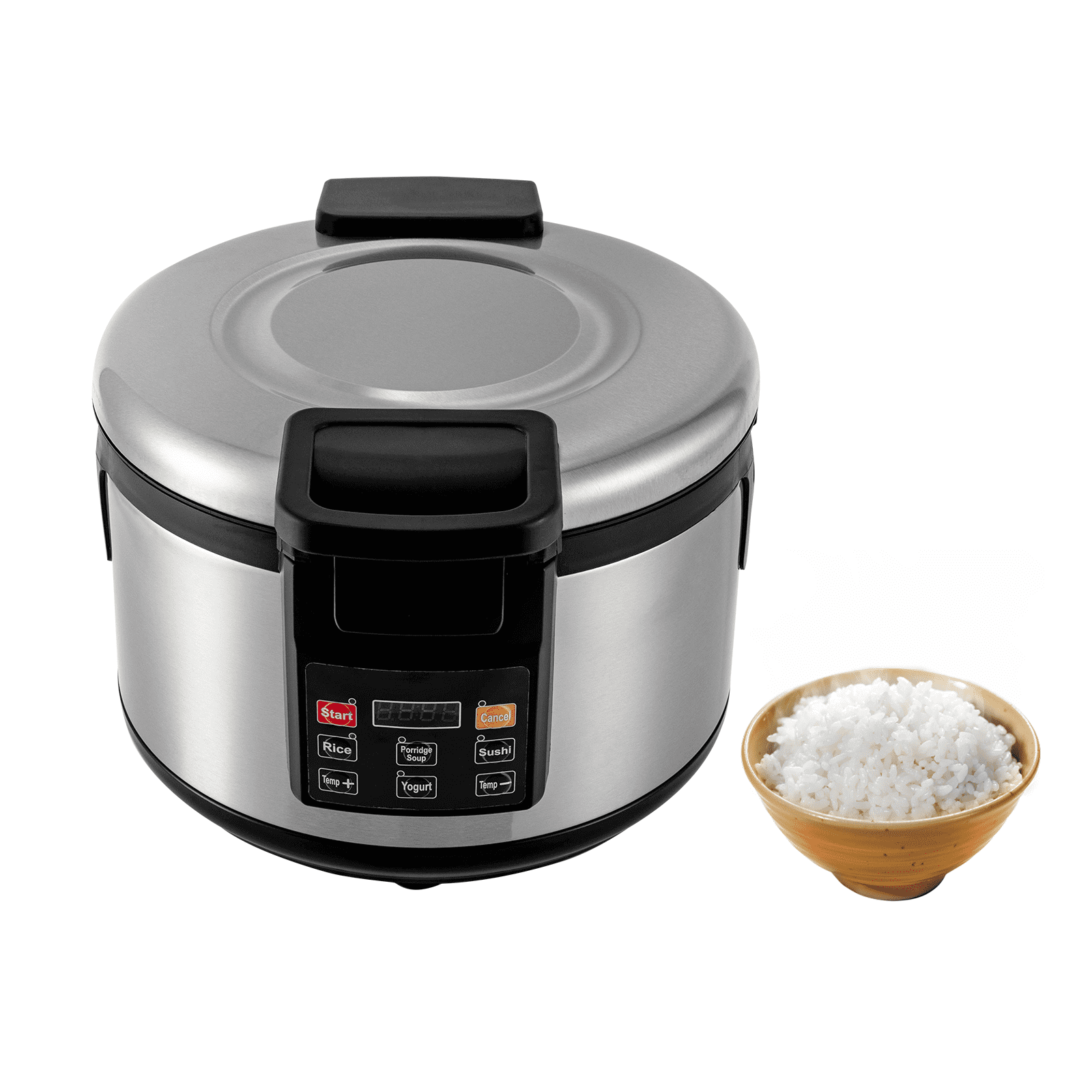Miumaeov 110W Rice Warmer Commercial Rice Cooker Stainless Steel Non-Stick Inner Pot 360° Heating 19L/20Qt