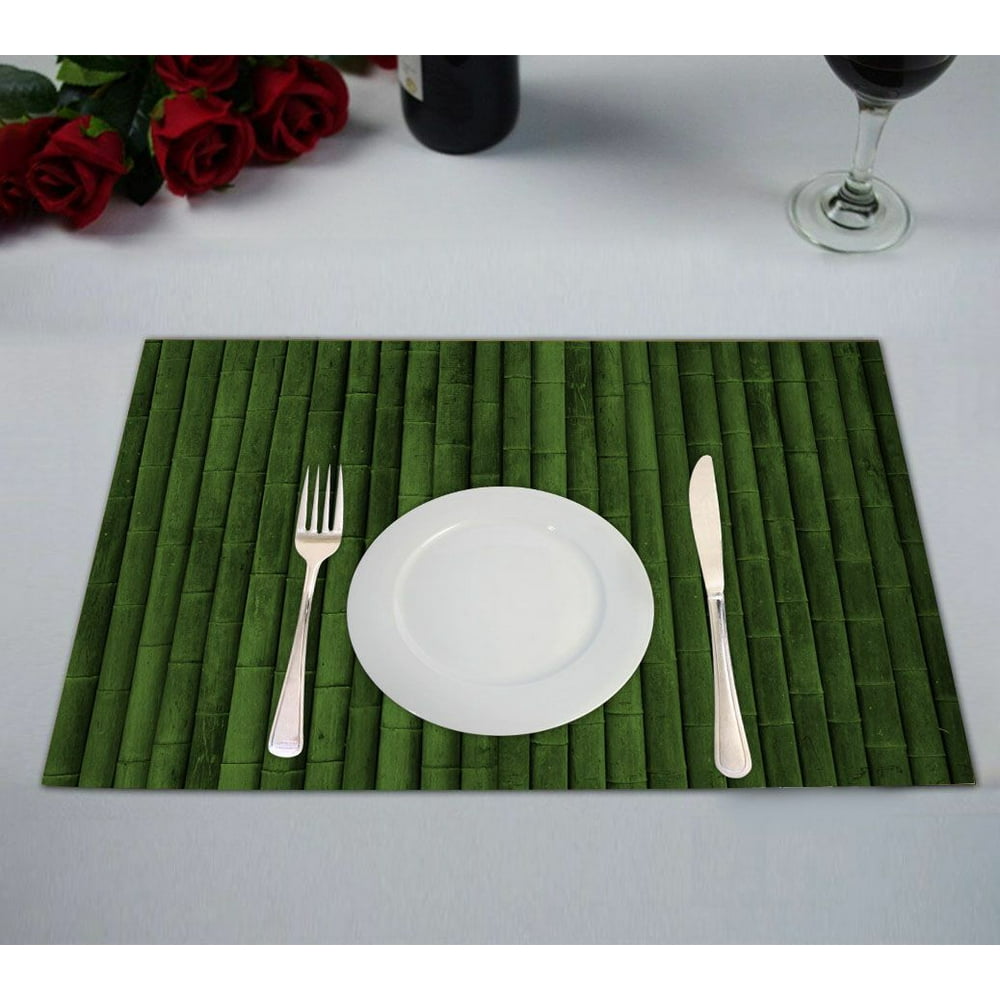 ZKGK Nature Bamboo Wall Placemat Table Mat 12x18 inches,Set of 2