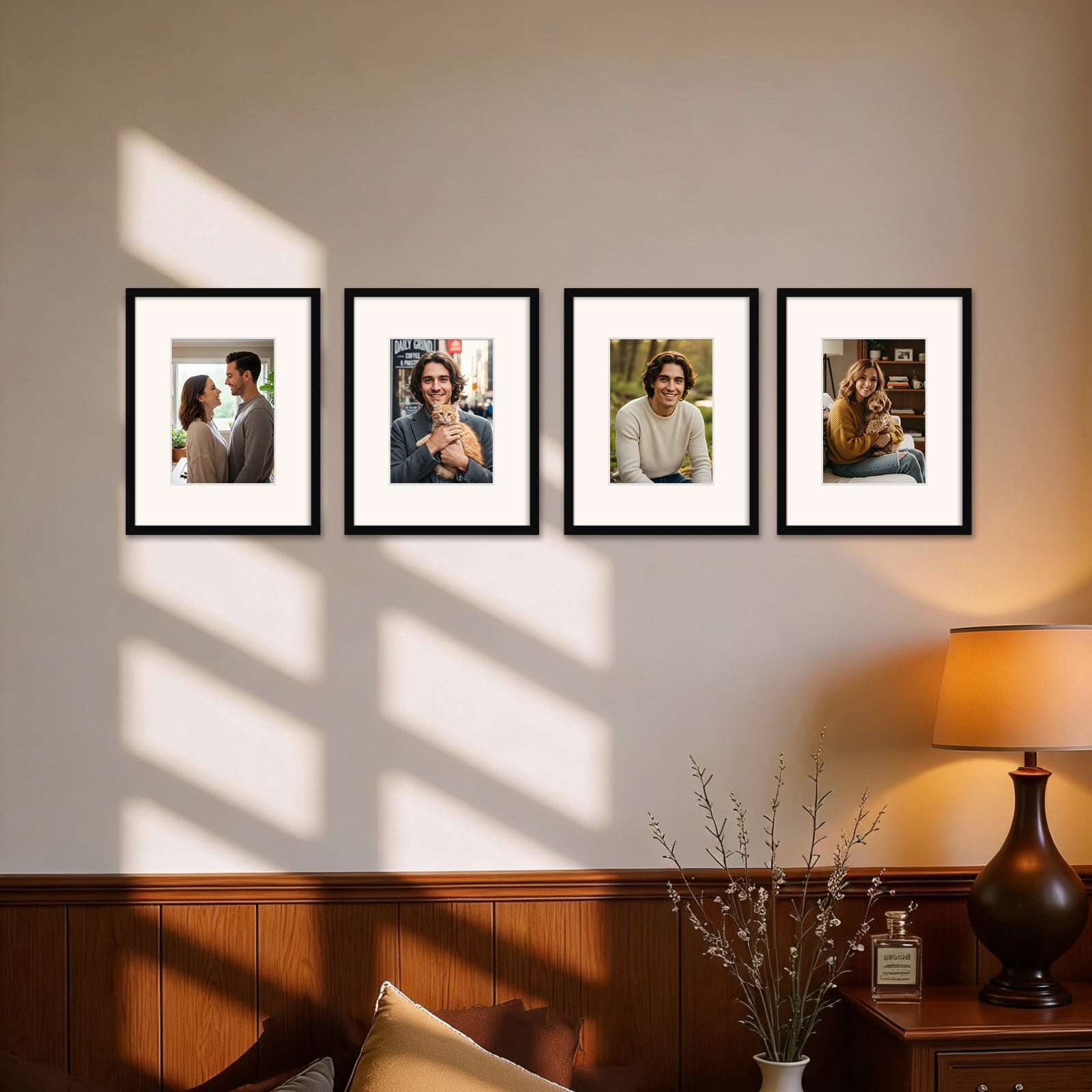 Kuxerla 2 Pack 11x14 Picture Frame Holds 8.5x11 Picture with Mat or 11x14 Picture without Mat,Black Gallery Wall Photo Frame With Clear Acrylic Front and MDF Back Panel