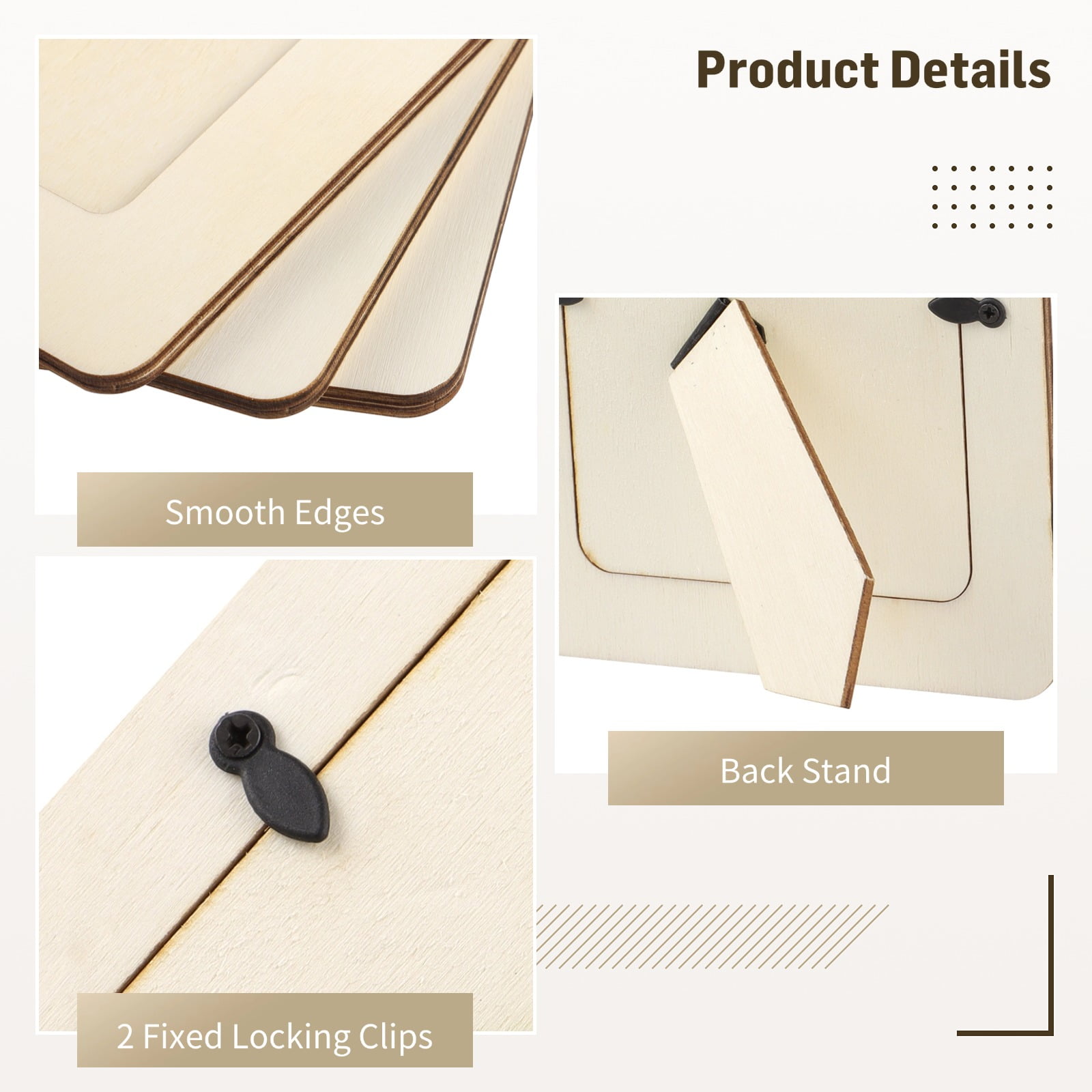 36 PCS Unfinished Wooden Photo Frames, Craft Frames Set, 4" x 6"Paintable Picture Frames for DIY Projects, School Crafts, and Home Decorations