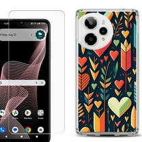 Phone Case for Cricket Icon Plus 2026, with Screen Protector, by OneToughShield - Hearts n Arrows