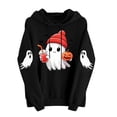 thumbnail image 5 of Halloween Oversized Sweatshirt for Women Lightweight Pullover Cute Print Hoodies with Kangaroo Pocket Funny Long Sleeve Tops, 5 of 7