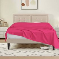 400 Thread Count 100% Egyptian Cotton 3-Piece Flat Sheet (1 Flat + 2 Pillow Covers) Size Olympic-Queen Color Hot Pink Solid