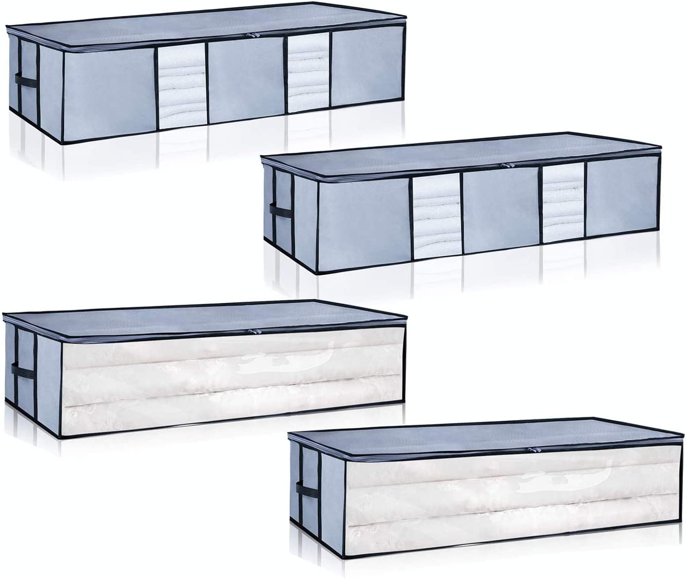 Underbed Storage Bags, a Set of 4 Pack, Large Space with Reinforced